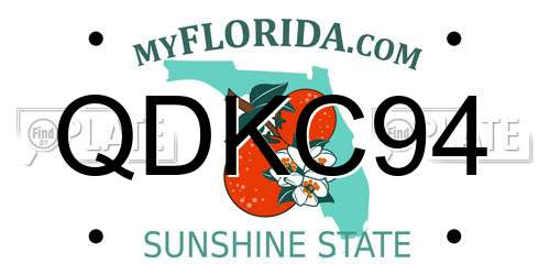 QDKC94 Florida License Plate