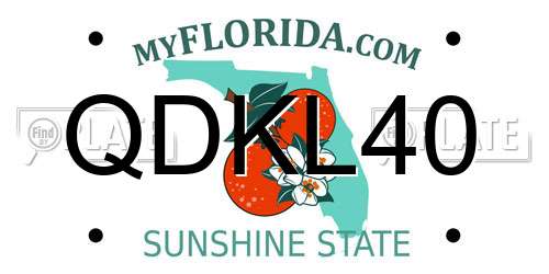 QDKL40 Florida License Plate