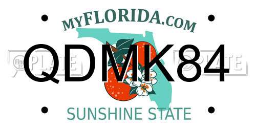 QDMK84 Florida License Plate