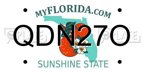 QDN27O Florida License Plate