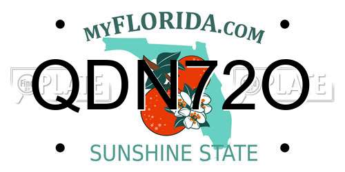 QDN72O Florida License Plate