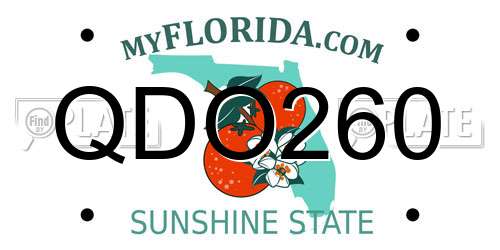 QDO260 Florida License Plate