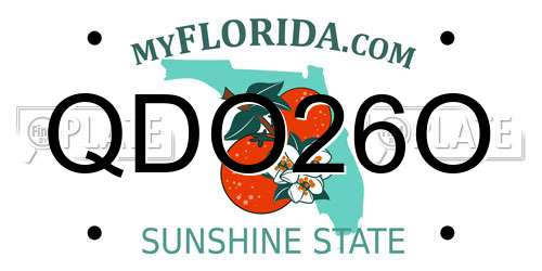 QDO26O Florida License Plate