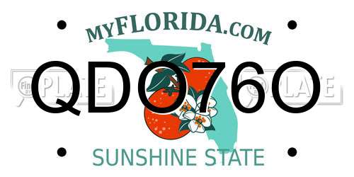 QDO76O Florida License Plate