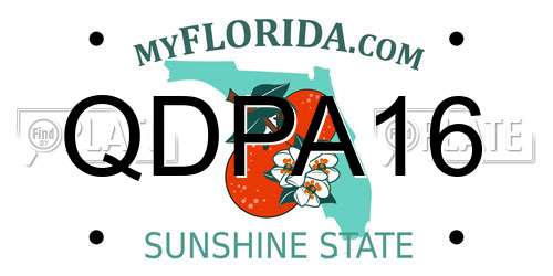 QDPA16 Florida License Plate