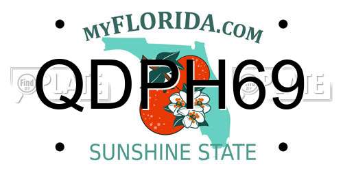 QDPH69 Florida License Plate