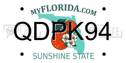 QDPK94 Florida License Plate