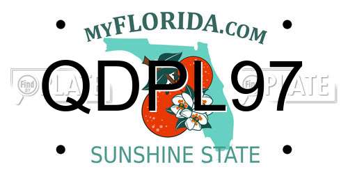 QDPL97 Florida License Plate