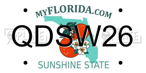 QDSW26 Florida License Plate