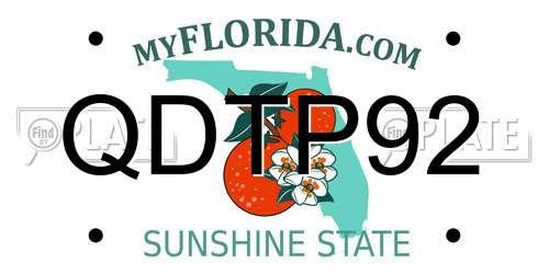 QDTP92 Florida License Plate