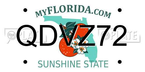 QDVZ72 Florida License Plate
