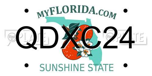 QDXC24 Florida License Plate