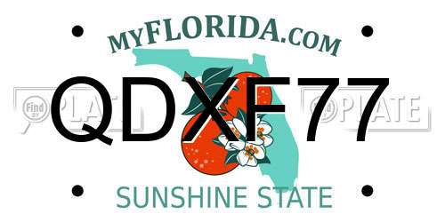 QDXF77 Florida License Plate