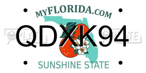 QDXK94 Florida License Plate