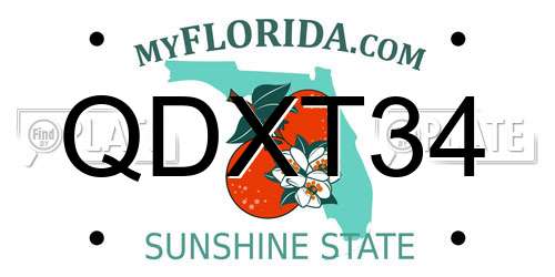 QDXT34 Florida License Plate