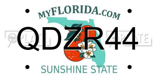 QDZR44 Florida License Plate