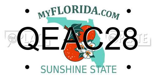 QEAC28 Florida License Plate