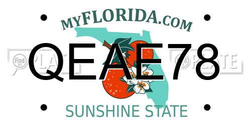 QEAE78 Florida License Plate