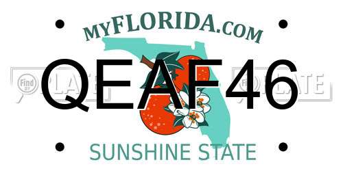 QEAF46 Florida License Plate