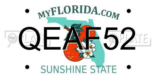QEAF52 Florida License Plate