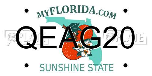 QEAG20 Florida License Plate