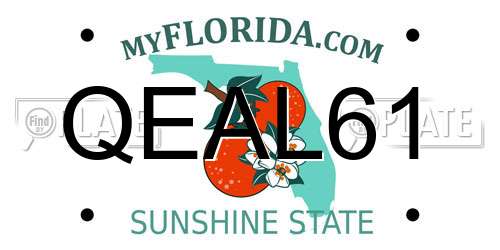 QEAL61 Florida License Plate