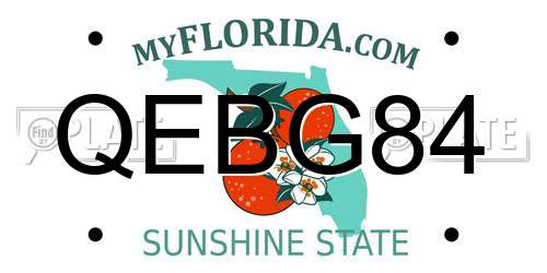QEBG84 Florida License Plate