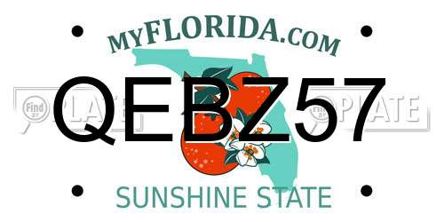 QEBZ57 Florida License Plate