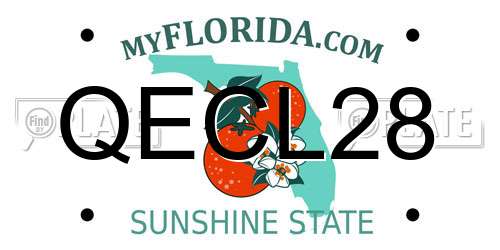 QECL28 Florida License Plate