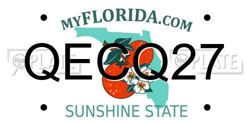 QECQ27 Florida License Plate