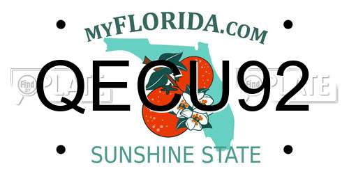 QECU92 Florida License Plate
