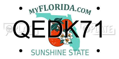 QEDK71 Florida License Plate