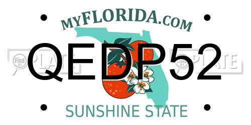 QEDP52 Florida License Plate