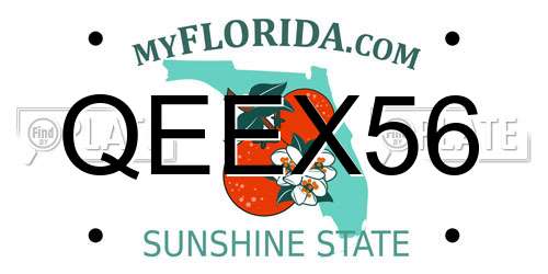 QEEX56 Florida License Plate