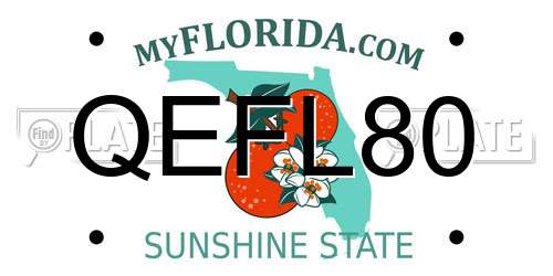 QEFL80 Florida License Plate