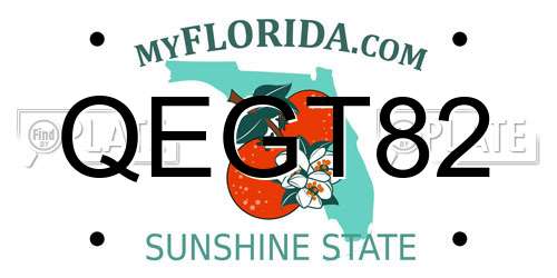 QEGT82 Florida License Plate