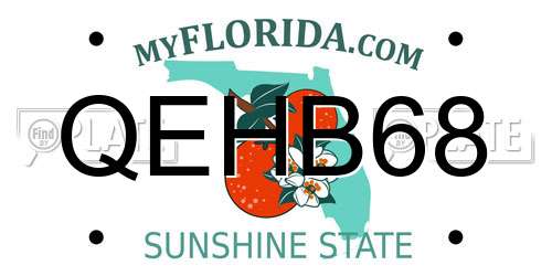 QEHB68 Florida License Plate