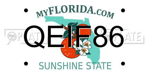 QEIF86 Florida License Plate
