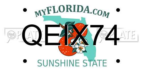 QEIX74 Florida License Plate