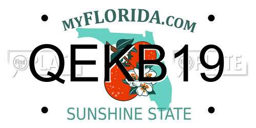QEKB19 Florida License Plate