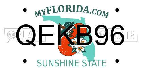 QEKB96 Florida License Plate