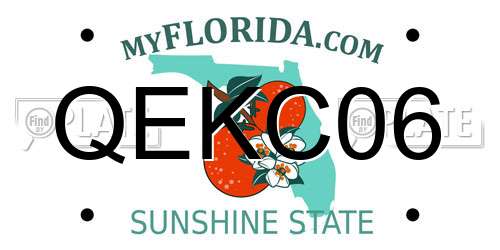 QEKC06 Florida License Plate