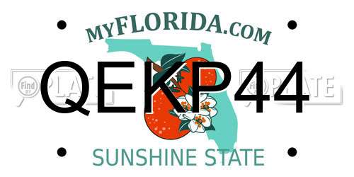 QEKP44 Florida License Plate