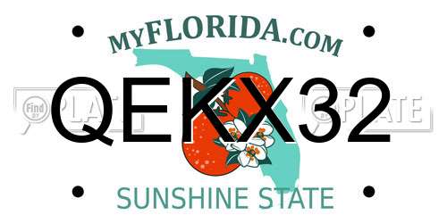 QEKX32 Florida License Plate