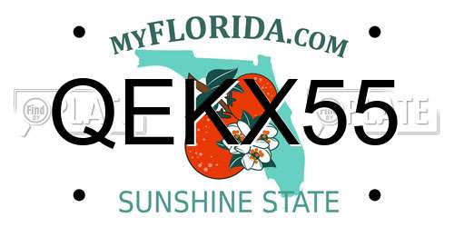 QEKX55 Florida License Plate