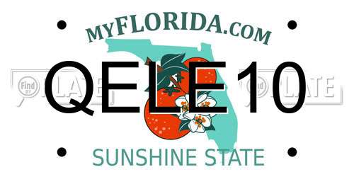 QELE10 Florida License Plate