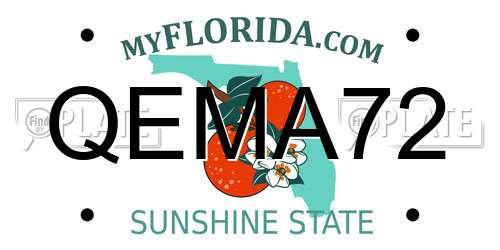 QEMA72 Florida License Plate