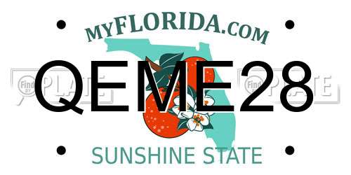 QEME28 Florida License Plate