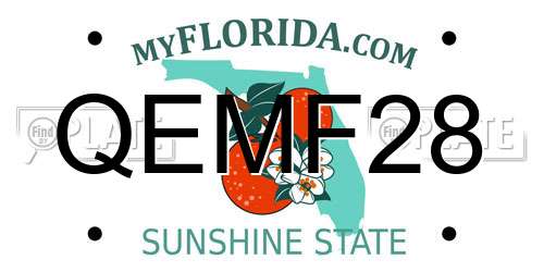 QEMF28 Florida License Plate