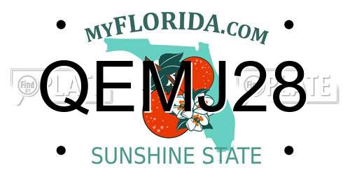 QEMJ28 Florida License Plate